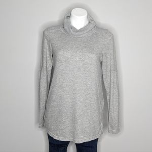 Anthro Saturday Sunday grey gold cowl neck sweater S